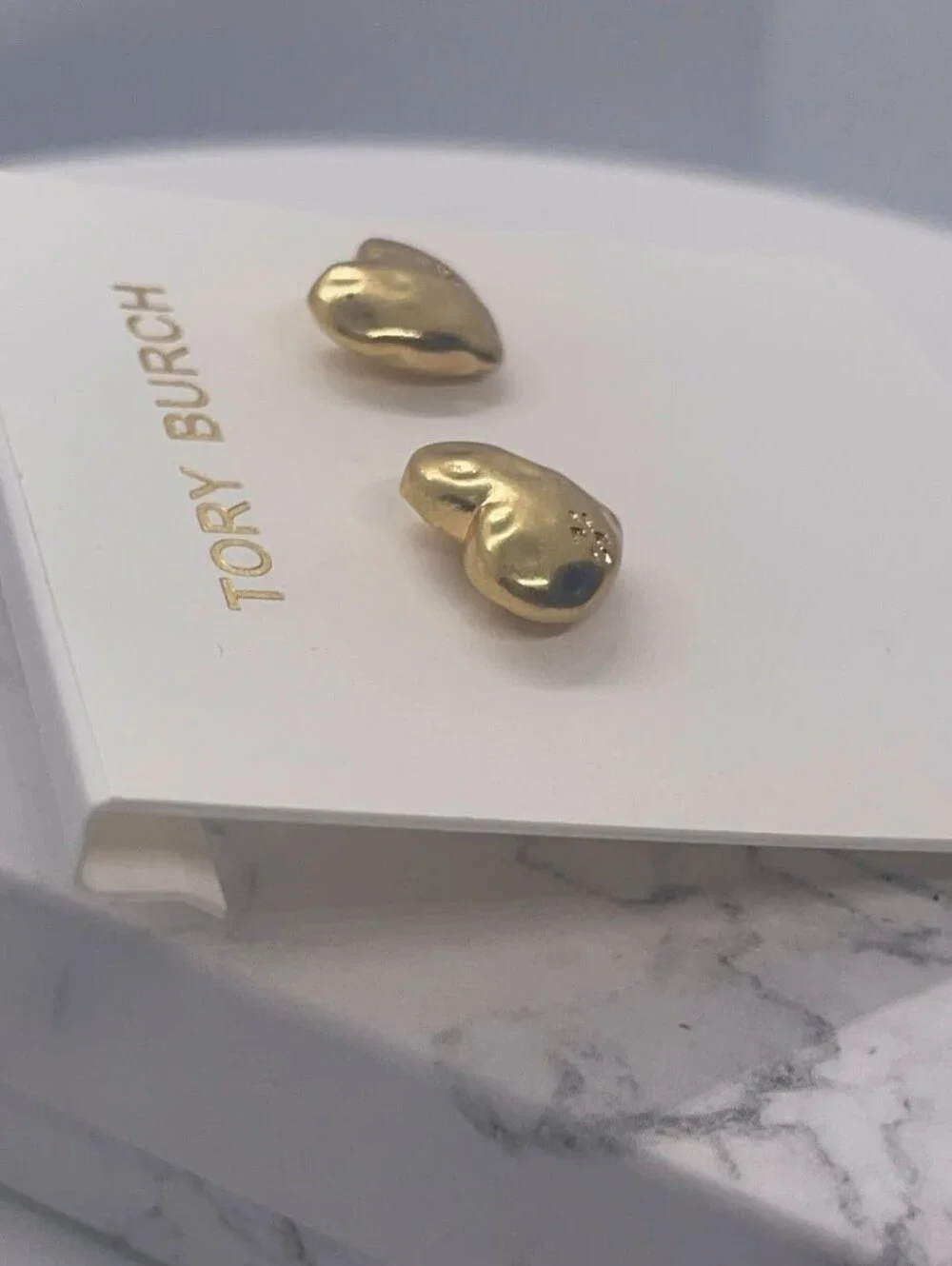 Tory Burch Gold Heart Stud Earrings